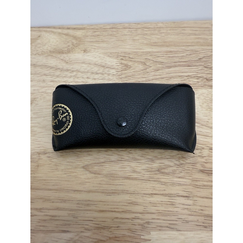 Ray Ban Sunglasses Case Black Snap Hard Side Felt‎ Lined Glasses Logo #38